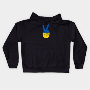 PEACE FOR UKRAINE - Hand Sign Kids Hoodie